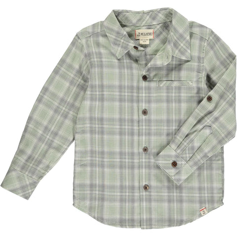 Atwood Sage/Grey Plaid Shirt