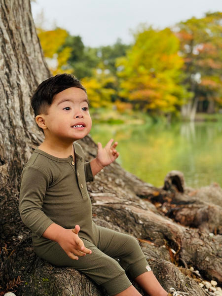 Mason Ribbed Romper in Olive