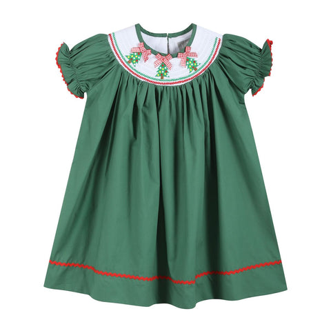 Christmas Tree Smocked Dress