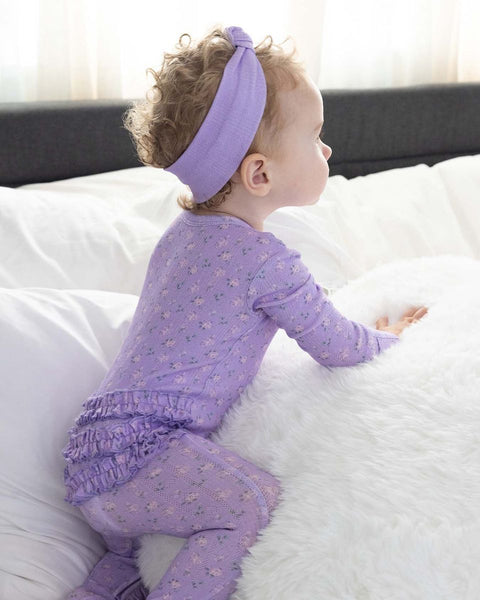 Lila Ruffle Footie