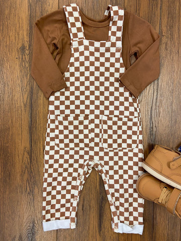 Checkered Baby Overalls