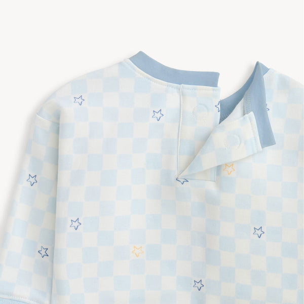 Checkerboard Fleece Sweatsuit-Grey