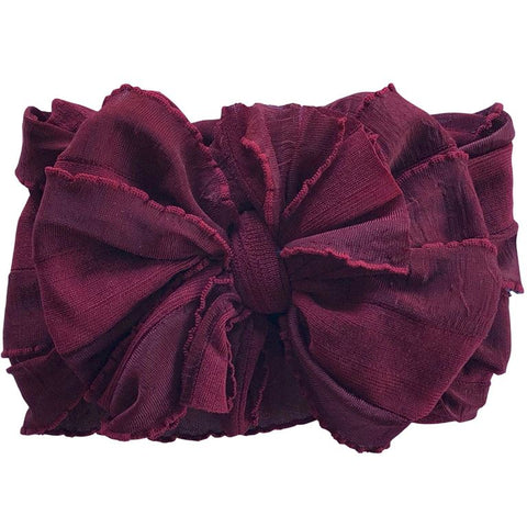 Ruffled Headband - Maroon