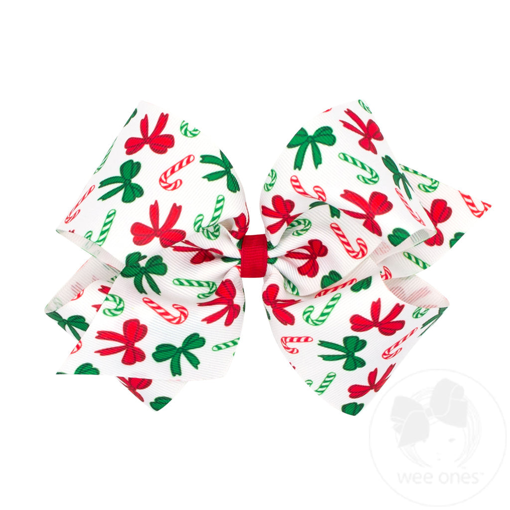 Christmas Print King Bow