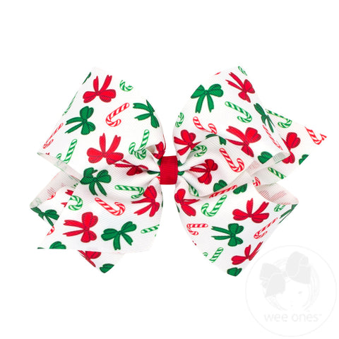 Christmas Print Medium Bow