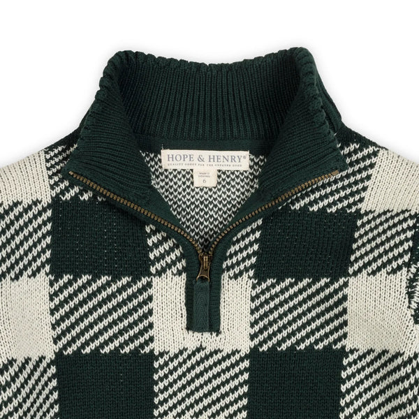Green Check Half Zip