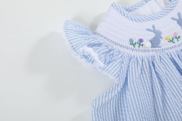 Gingham Bunny Smocked Dress