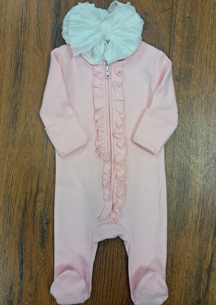 Ruffle Zipper Footie