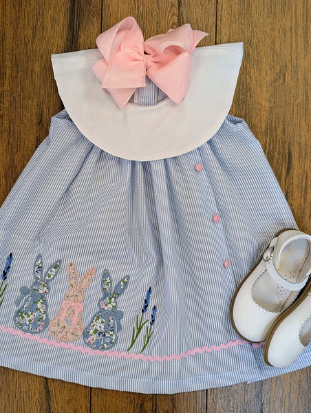 Bunnies Seersucker Yoke Dress