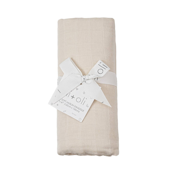 Cream Muslin Swaddle
