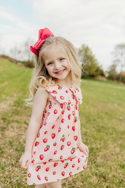 Strawberry Ruffle Collar Dress