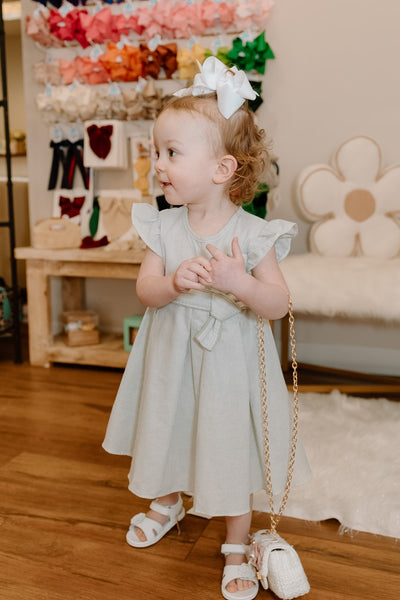 Sage Striped Dress