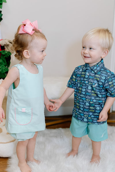 Mint Bow Pocket Bloomer Set