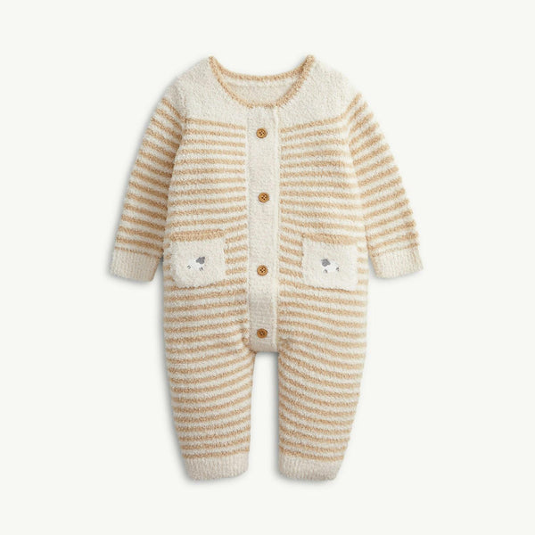 Chenille Sweater Romper - Khaki