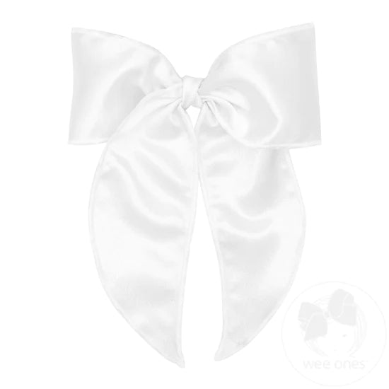 Satin King White Whimsy Tail Bow