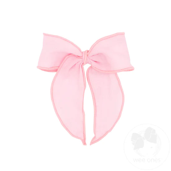 Gauze Pearl Medium Whimsy Tail Bow