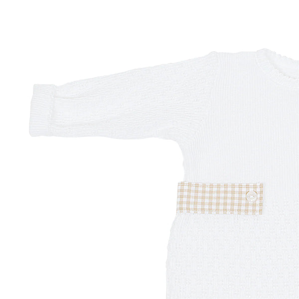 Gingham Tab Romper in Khaki