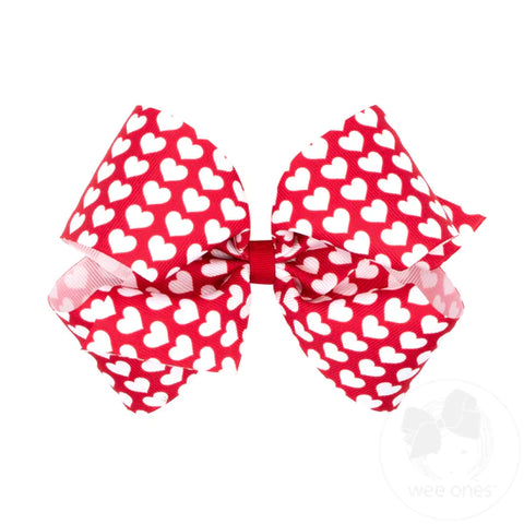 Heart Print King Bow