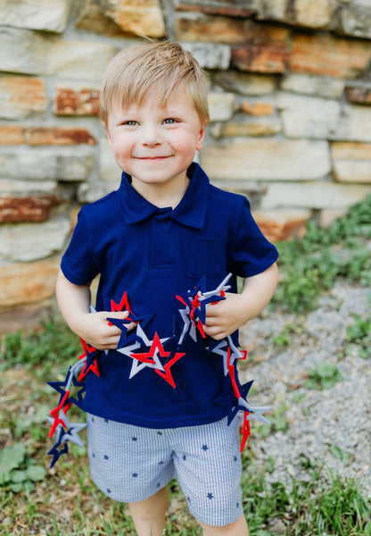 Seersucker Stripe & Polo Short Set