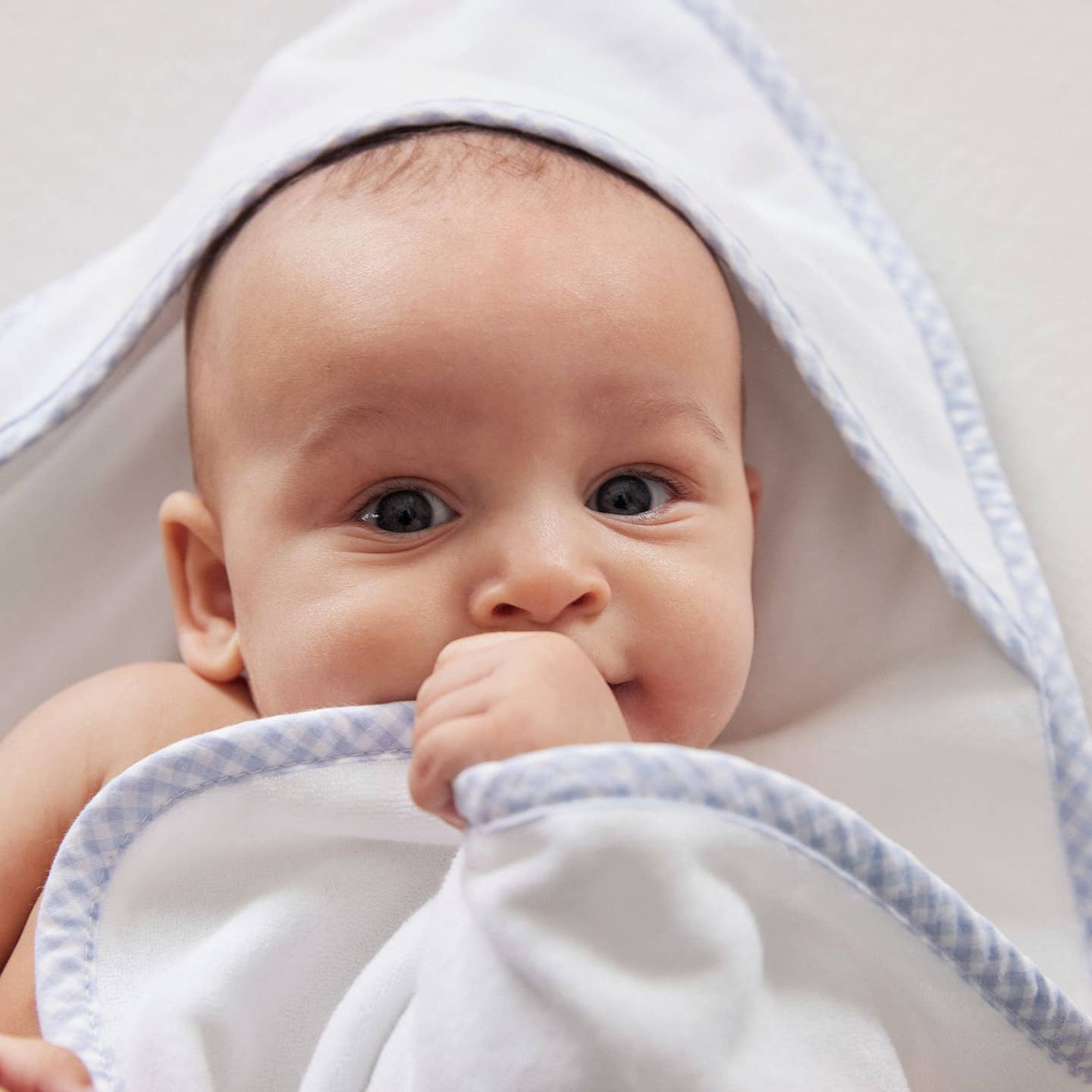 Blue Gingham Towel & Washcloth Set