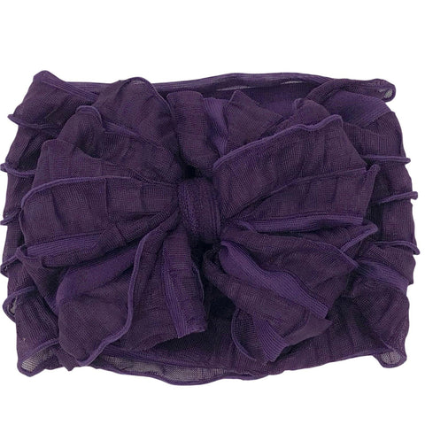 Ruffled Headband-Plum