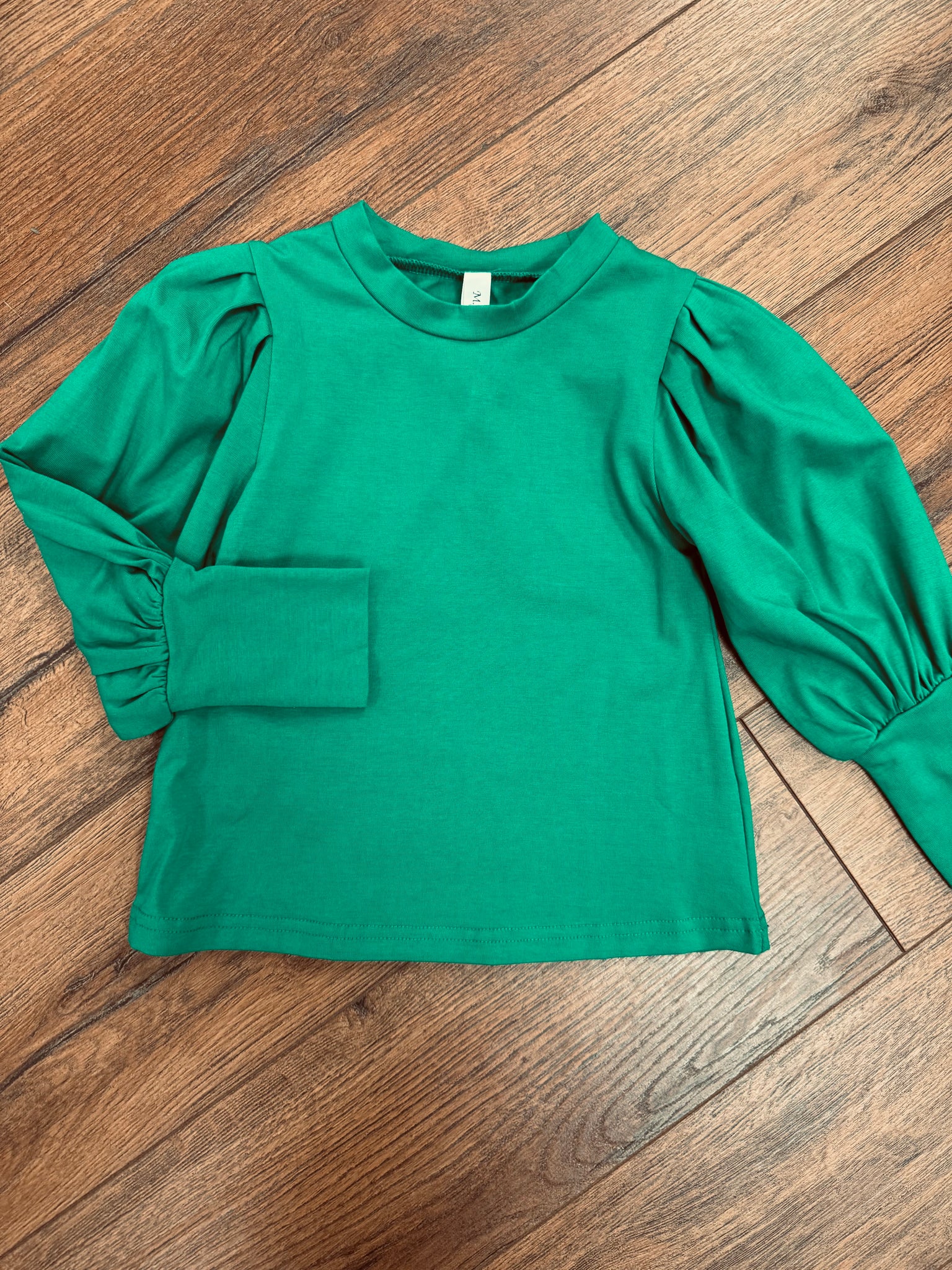 Puff Sleeve Top in Emerald