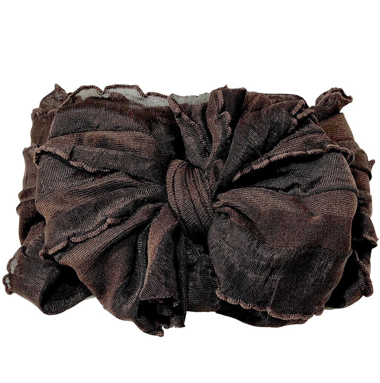 Ruffled Headband-Brown