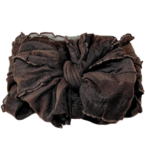 Ruffled Headband-Brown