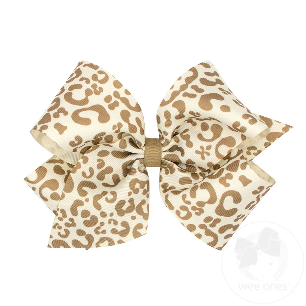 Khaki Leopard King Hair Bow