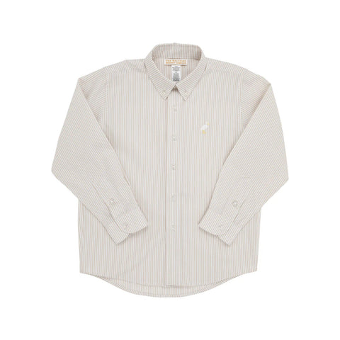 Dean’s Dress Shirt - Khaki Stripe