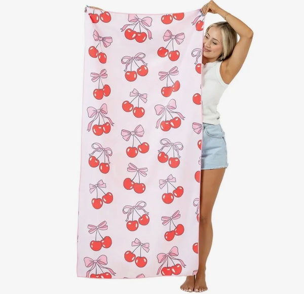 Cherry & Bow Quick Dry Beach Towel
