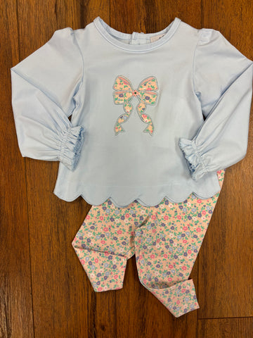 Ditsy Flower Bow Legging Set