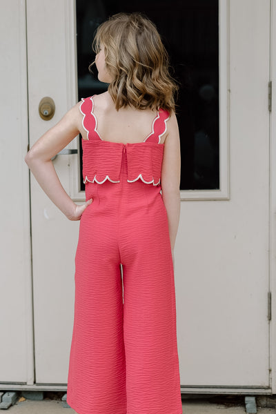 Coral Scalloped Jumper