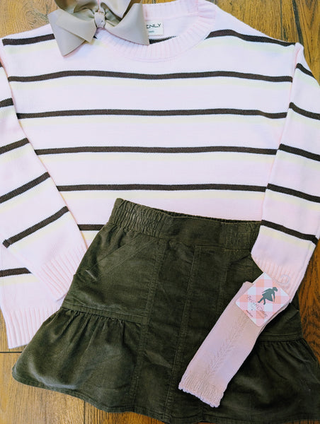 Corduroy Mini Skirt in Chocolate