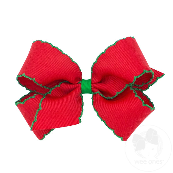 Red/Green Moonstitch Med. Bow
