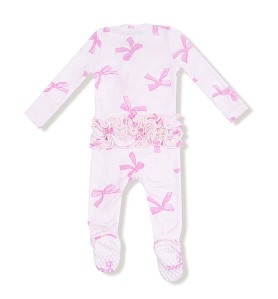 Pretty Bows Ruffle Footie