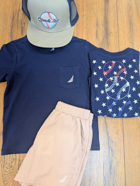 Baseball Tee in Navy