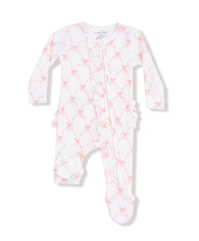 Ribbon Bow Trellis Ruffle Footie