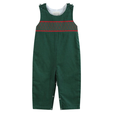 Green Smocked Overalls