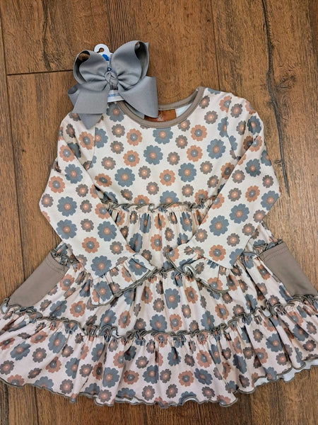 Floral Layered Dress - Mocha