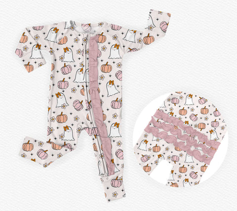 Boho Ghost Ruffled Romper