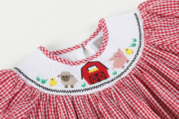 Barn Animals Smocked Dress