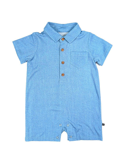 Denim Polo Romper