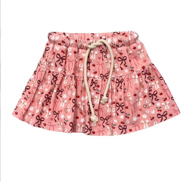 Skort in Cherry Hearts