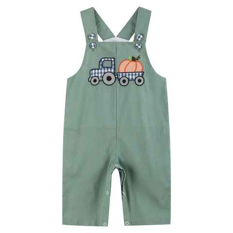 Tractor & Pumpkin Fall Overalls