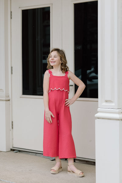 Coral Scalloped Jumper