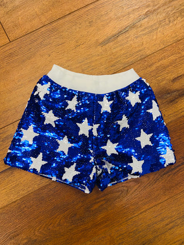 Stary Blue Sequin Shorts