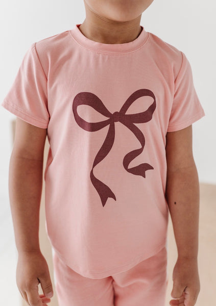 Bow Tee in Rose