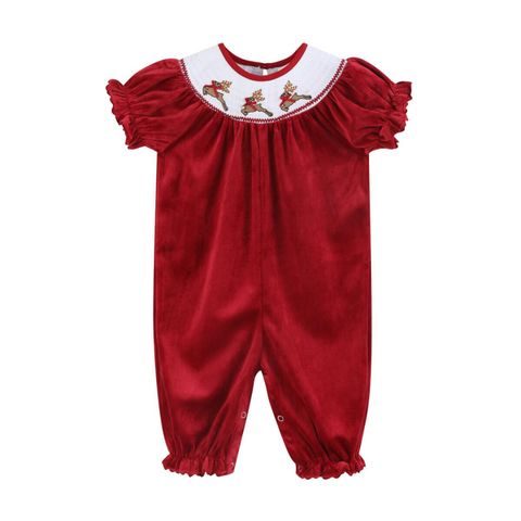 Reindeer Velvet Playsuit