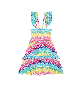 Rainbow butterfly Smocked Dress